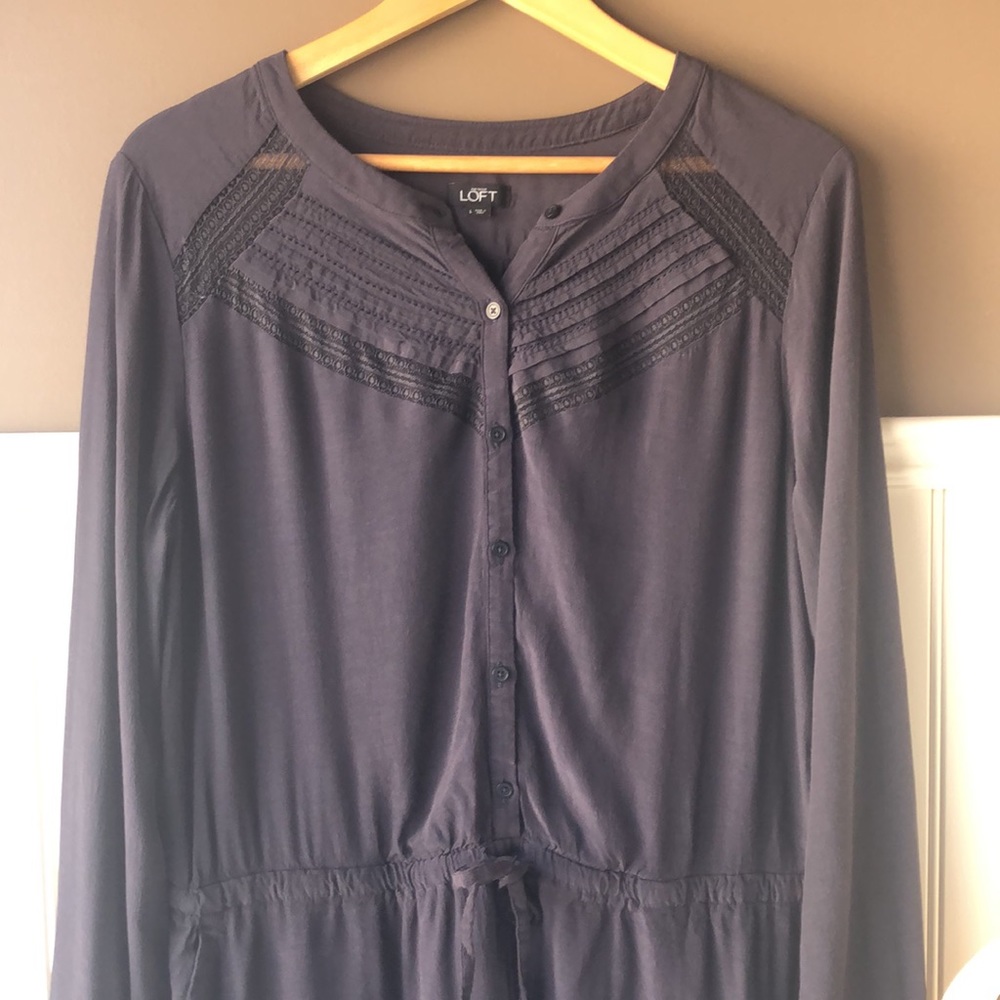 Loft Black long sleeve Romper Size Large